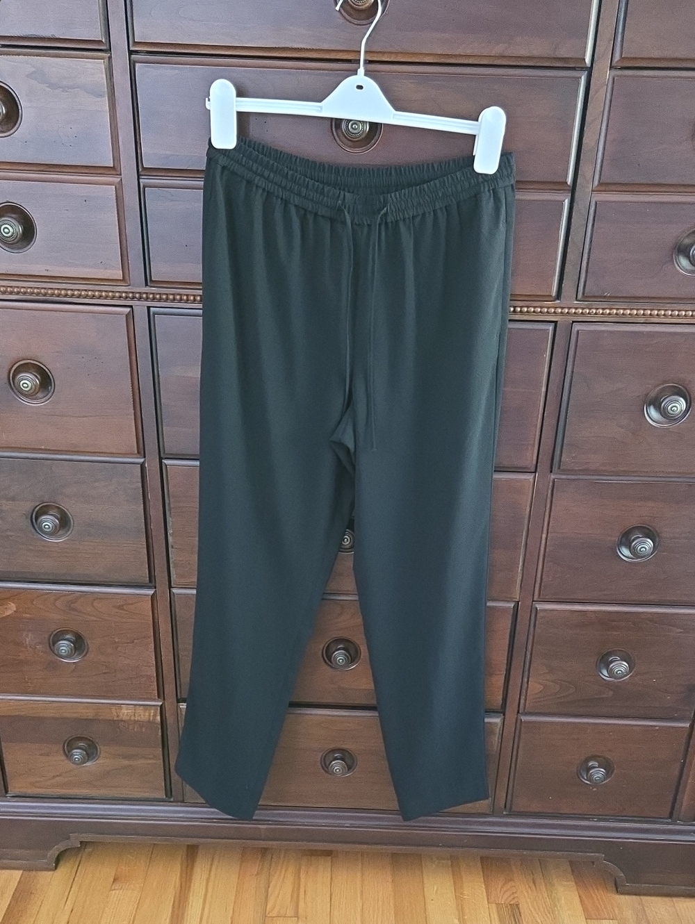Talbots Black Drawstring Crepe-like Pants Size M Black